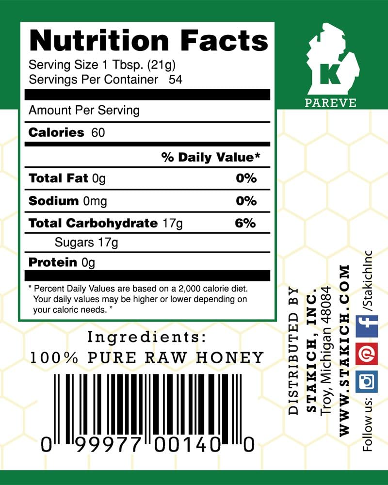 Stakich Raw Honey - Pure, Unprocessed, Unheated, Kosher - 40 Ounce - Image 2